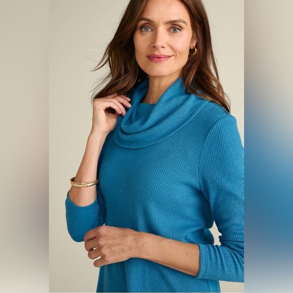 Soft Surroundings Kayla Rib Knit Cowl Neck Tunic Size S - Picture 4 of 9